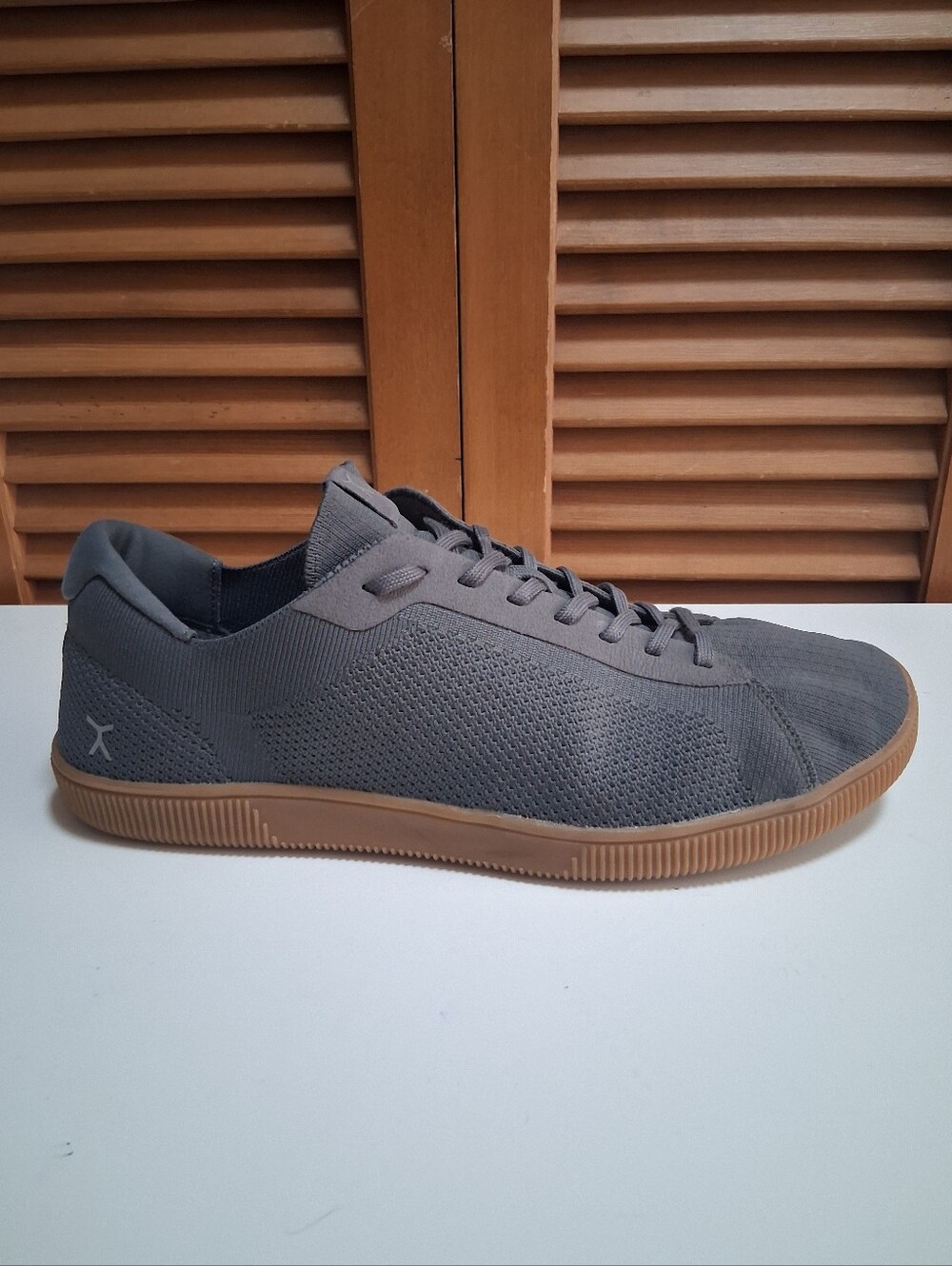 Flux Men's Adapt Trainer Grey & Gum Barefoot Athletic Knit Shoes Size 13